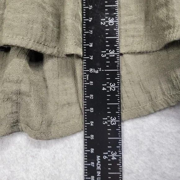 Altar'd State Embroidered Boho Mini Dress Olive Green Bell Sleeve Small C0384 - Picture 5 of 9